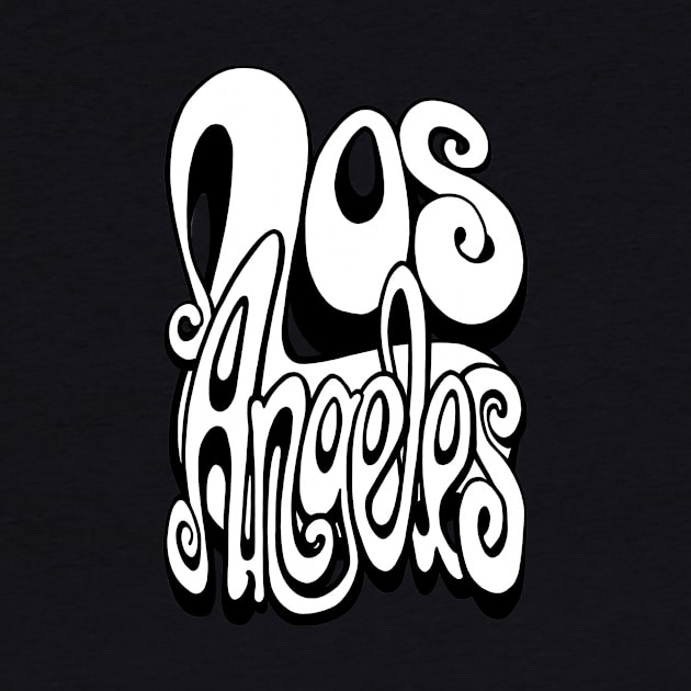 Los Angeles lettering art - white and black by BigNoseArt